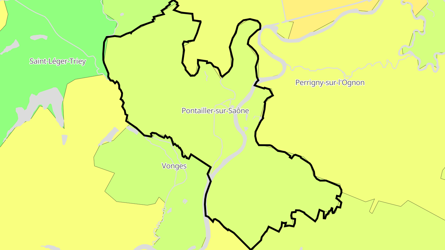 Carte des prix de l'immobilier Pontailler-sur-Saône