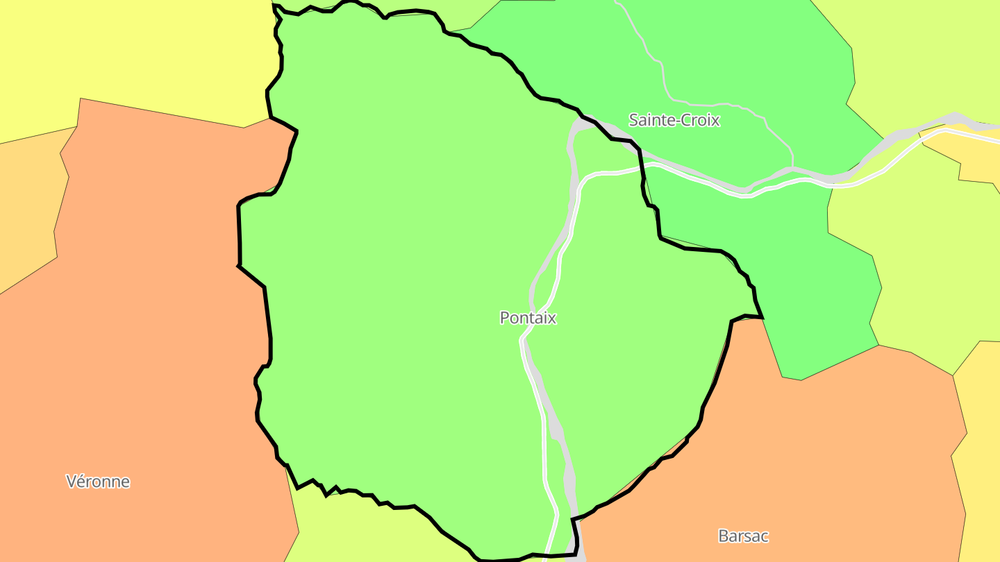 Carte des prix de l'immobilier Pontaix