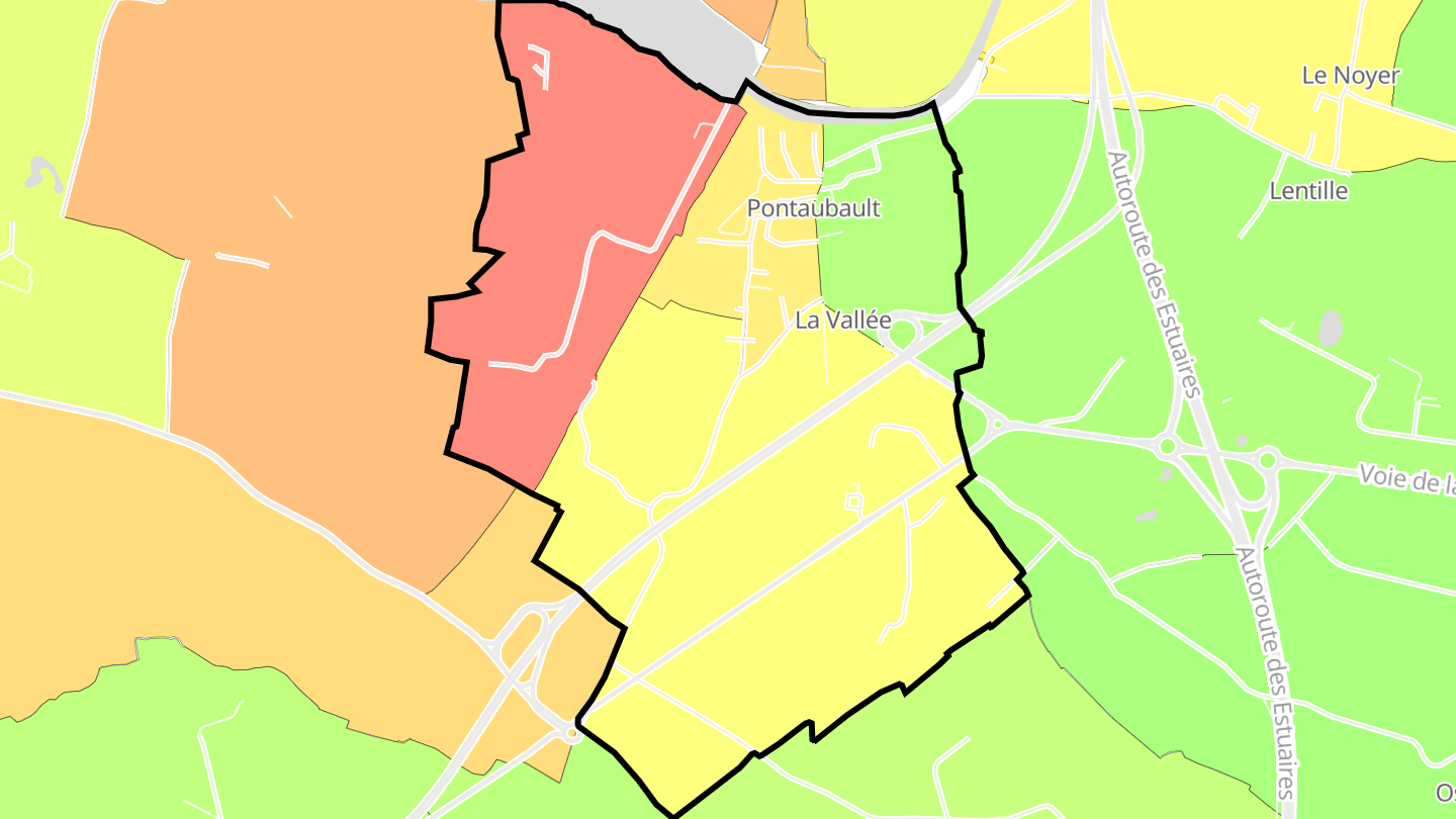 Carte des prix de l'immobilier Pontaubault