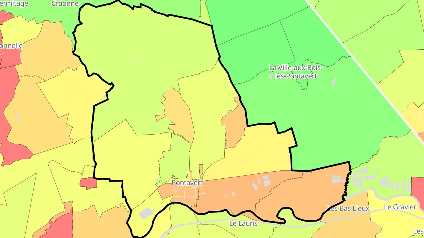 Carte des prix de l'immobilier Pontavert