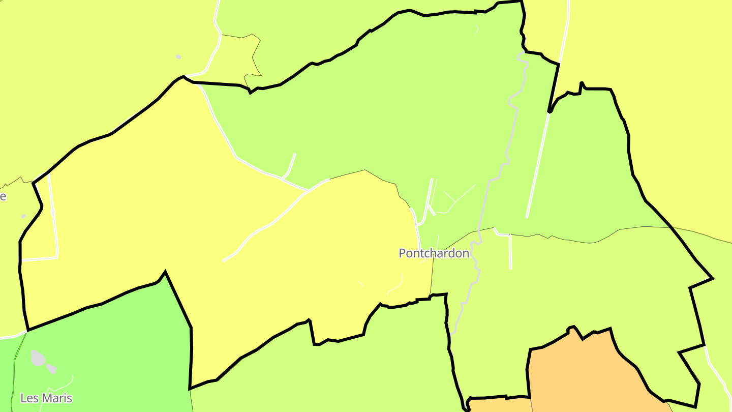 Carte des prix de l'immobilier Pontchardon