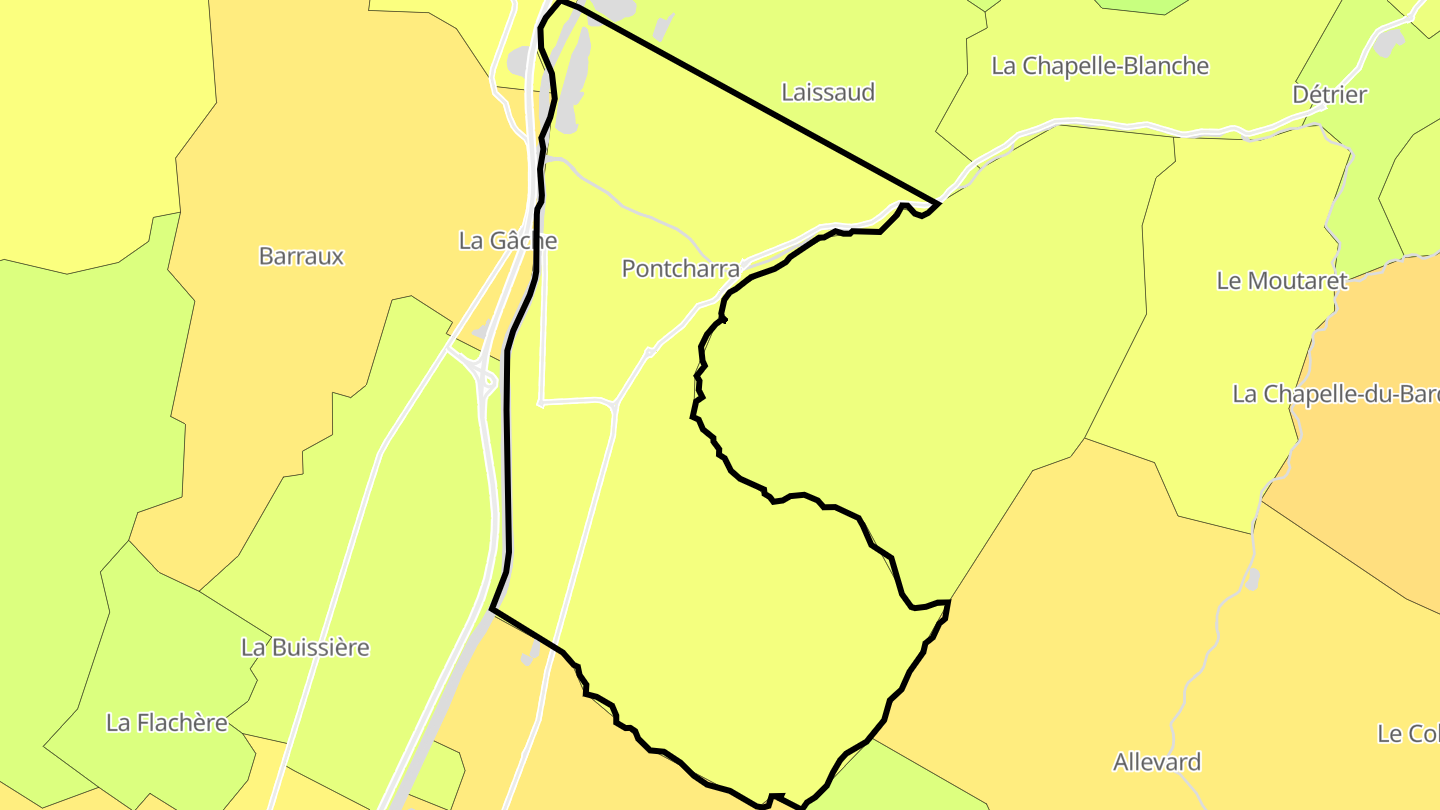 Carte des prix de l'immobilier Pontcharra