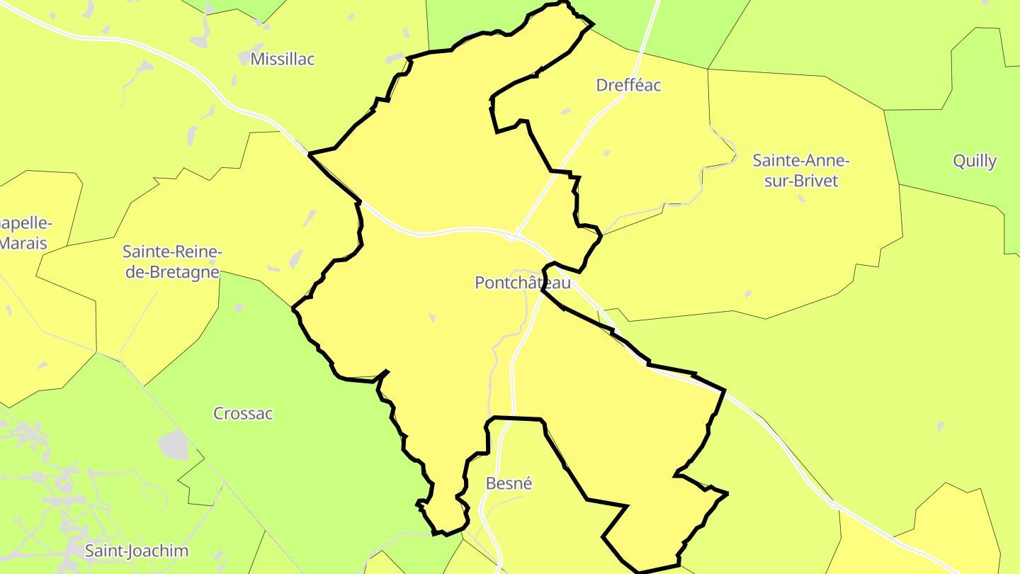 Carte des prix de l'immobilier Pontchâteau