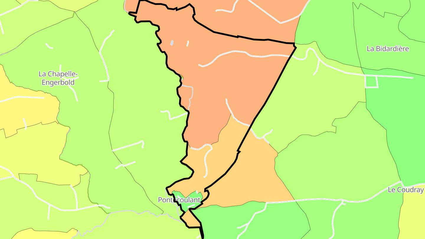 Carte des prix de l'immobilier Pontécoulant