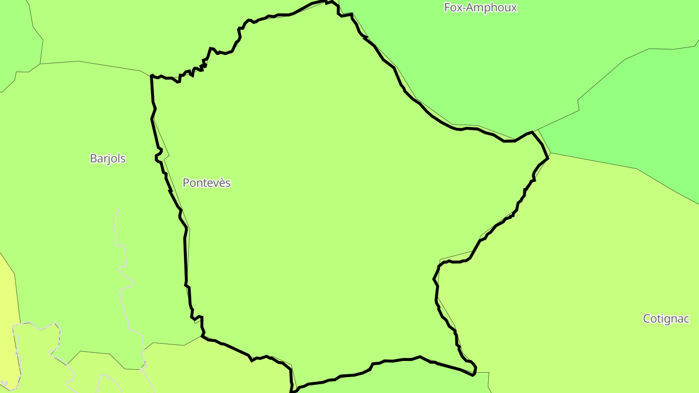 Carte des prix de l'immobilier Pontevès