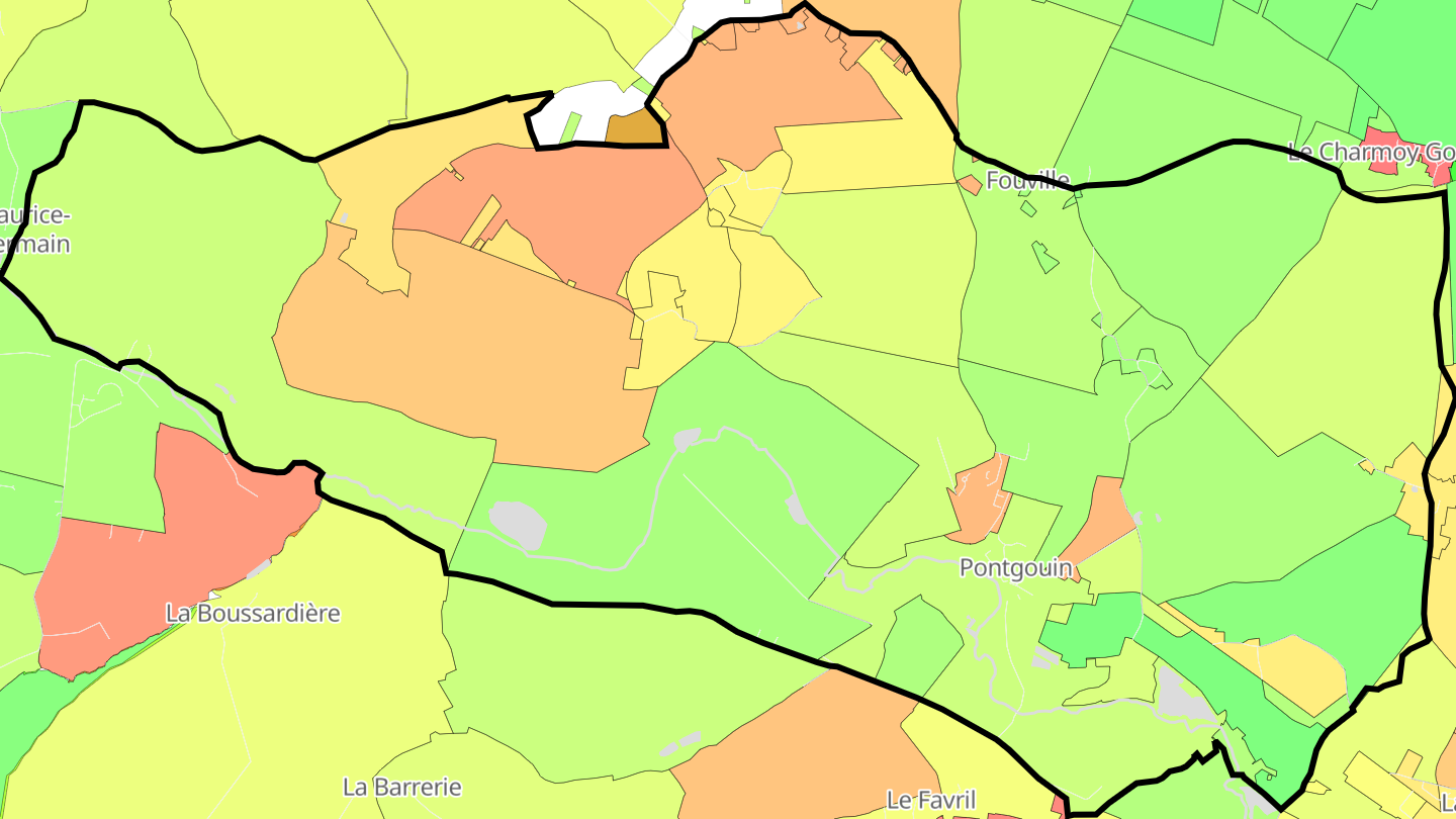 Carte des prix de l'immobilier Pontgouin