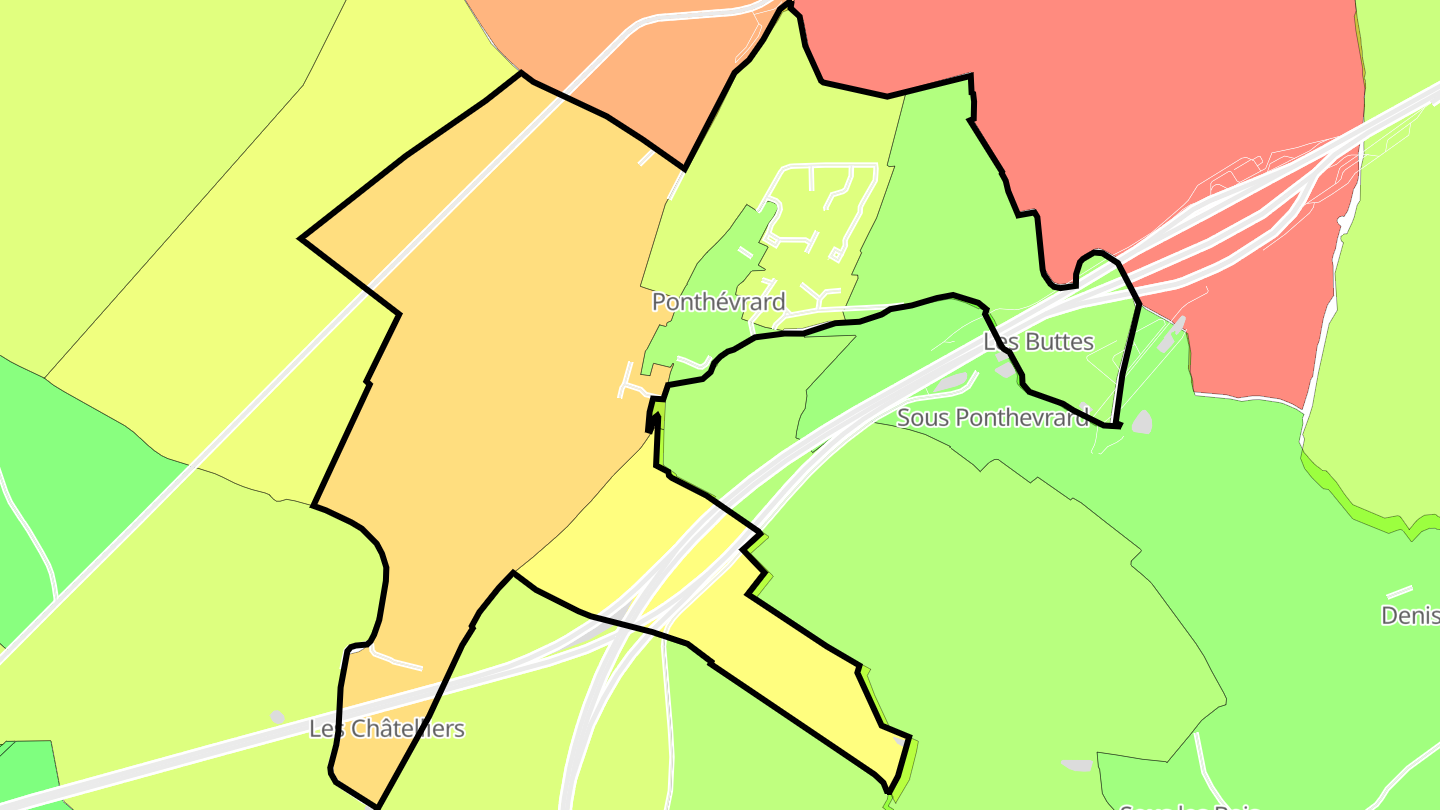 Carte des prix de l'immobilier Ponthévrard