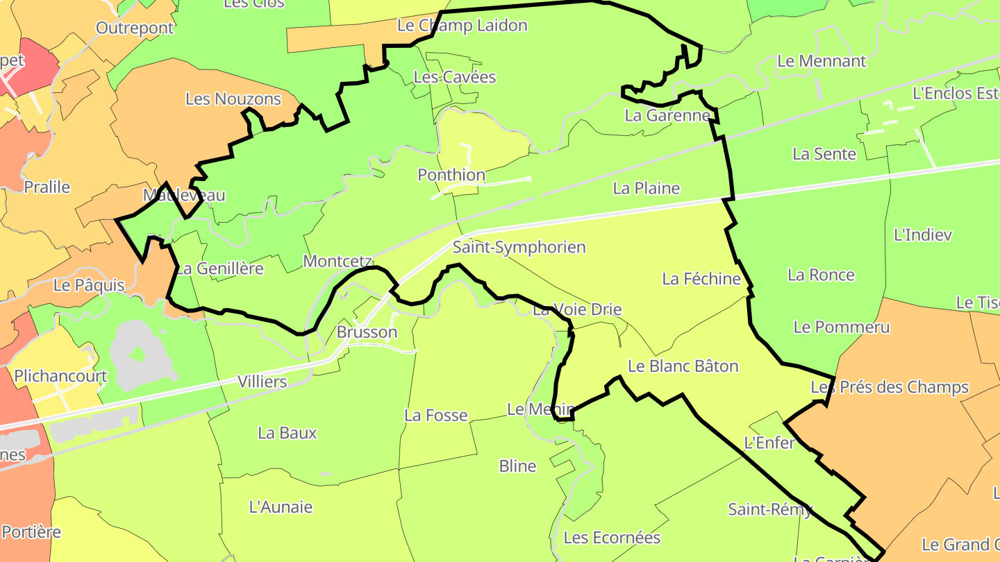 Carte des prix de l'immobilier Ponthion