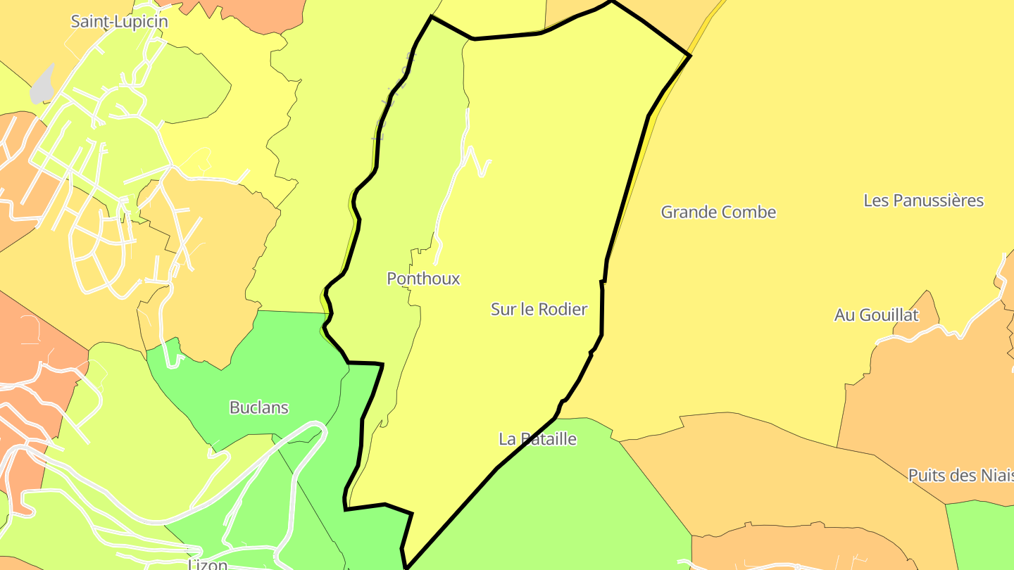 Carte des prix de l'immobilier Ponthoux