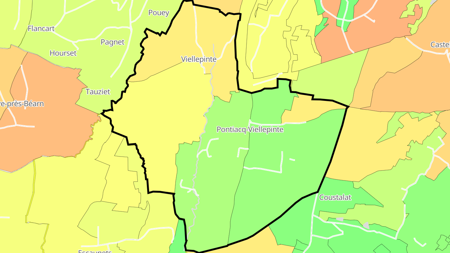 Carte des prix de l'immobilier Pontiacq-Viellepinte