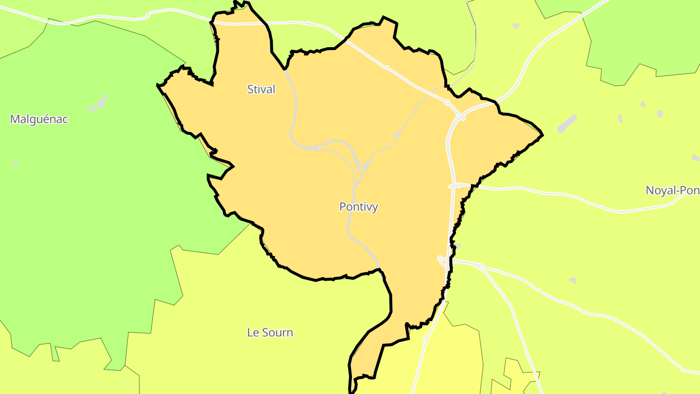 Carte des prix de l'immobilier Pontivy