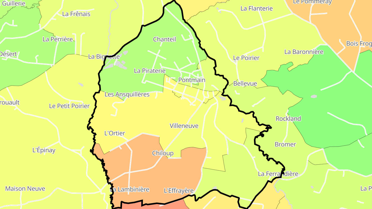 Carte des prix de l'immobilier Pontmain