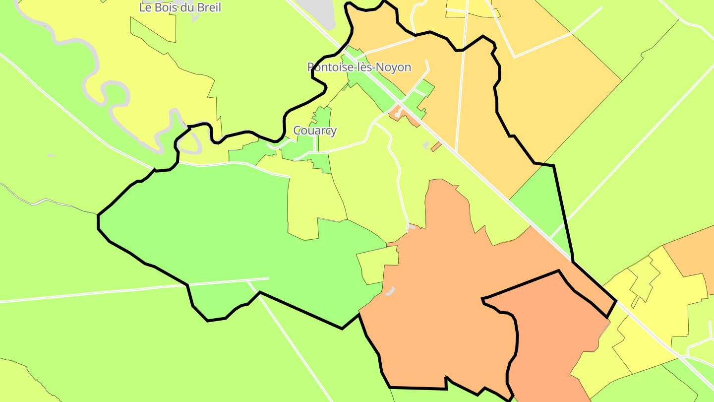 Carte des prix de l'immobilier Pontoise-lès-Noyon