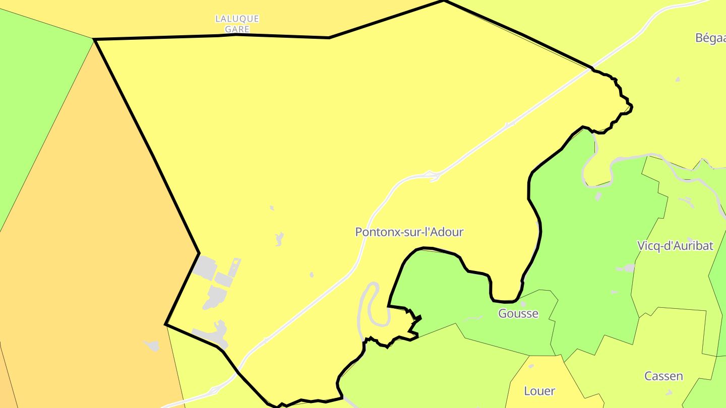 Carte des prix de l'immobilier Pontonx-sur-l'Adour