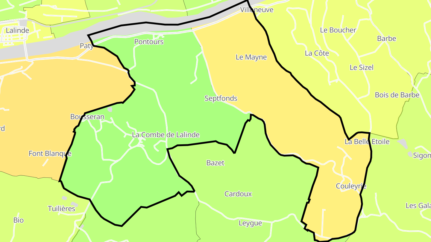 Carte des prix de l'immobilier Pontours