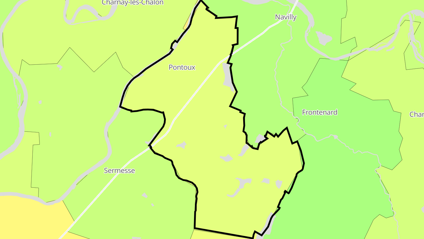 Carte des prix de l'immobilier Pontoux