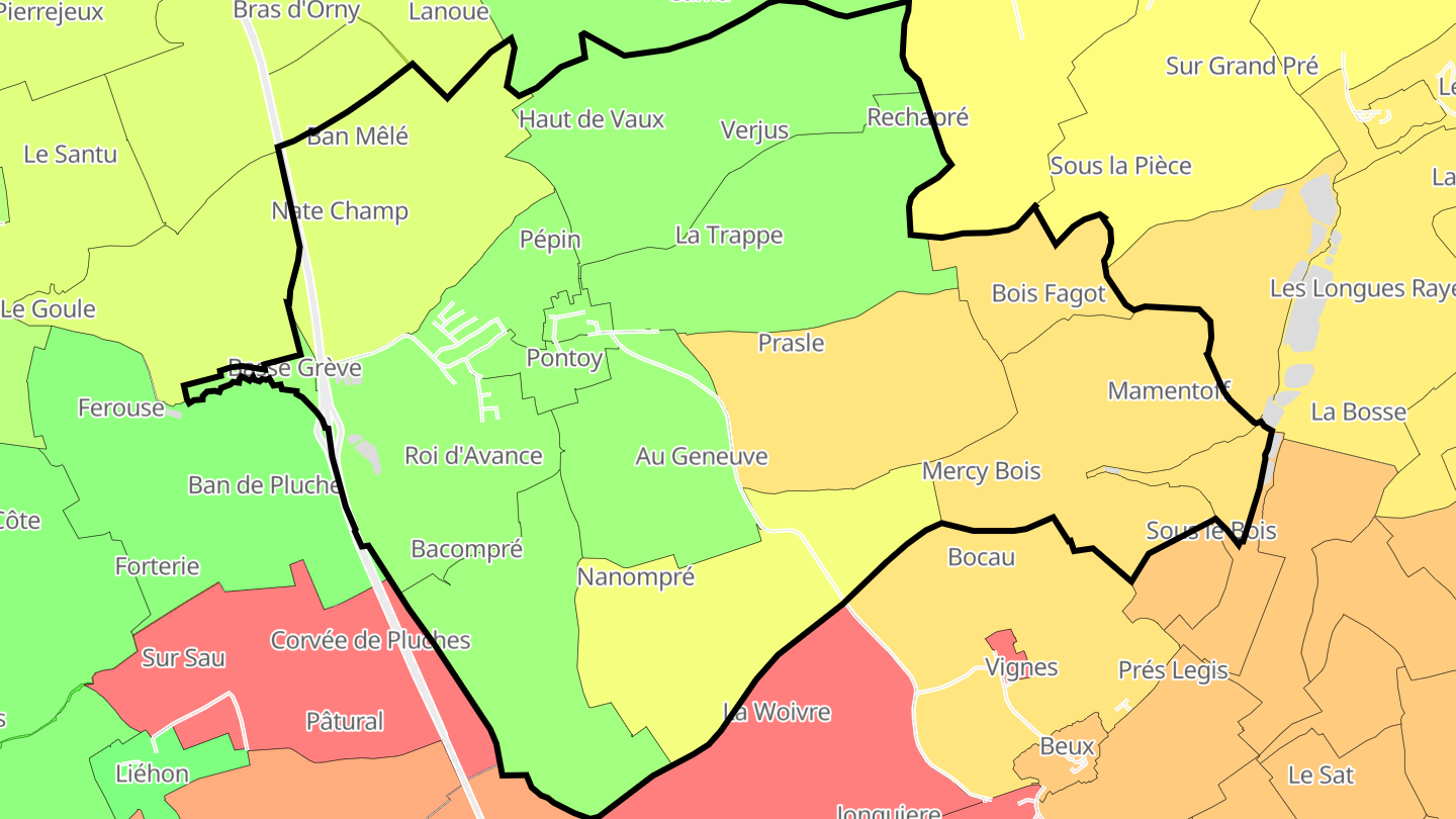 Carte des prix de l'immobilier Pontoy