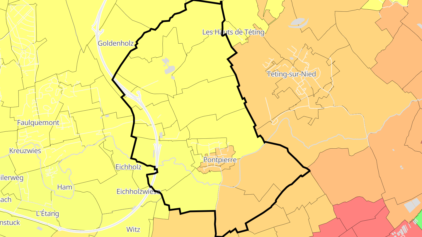 Carte des prix de l'immobilier Pontpierre