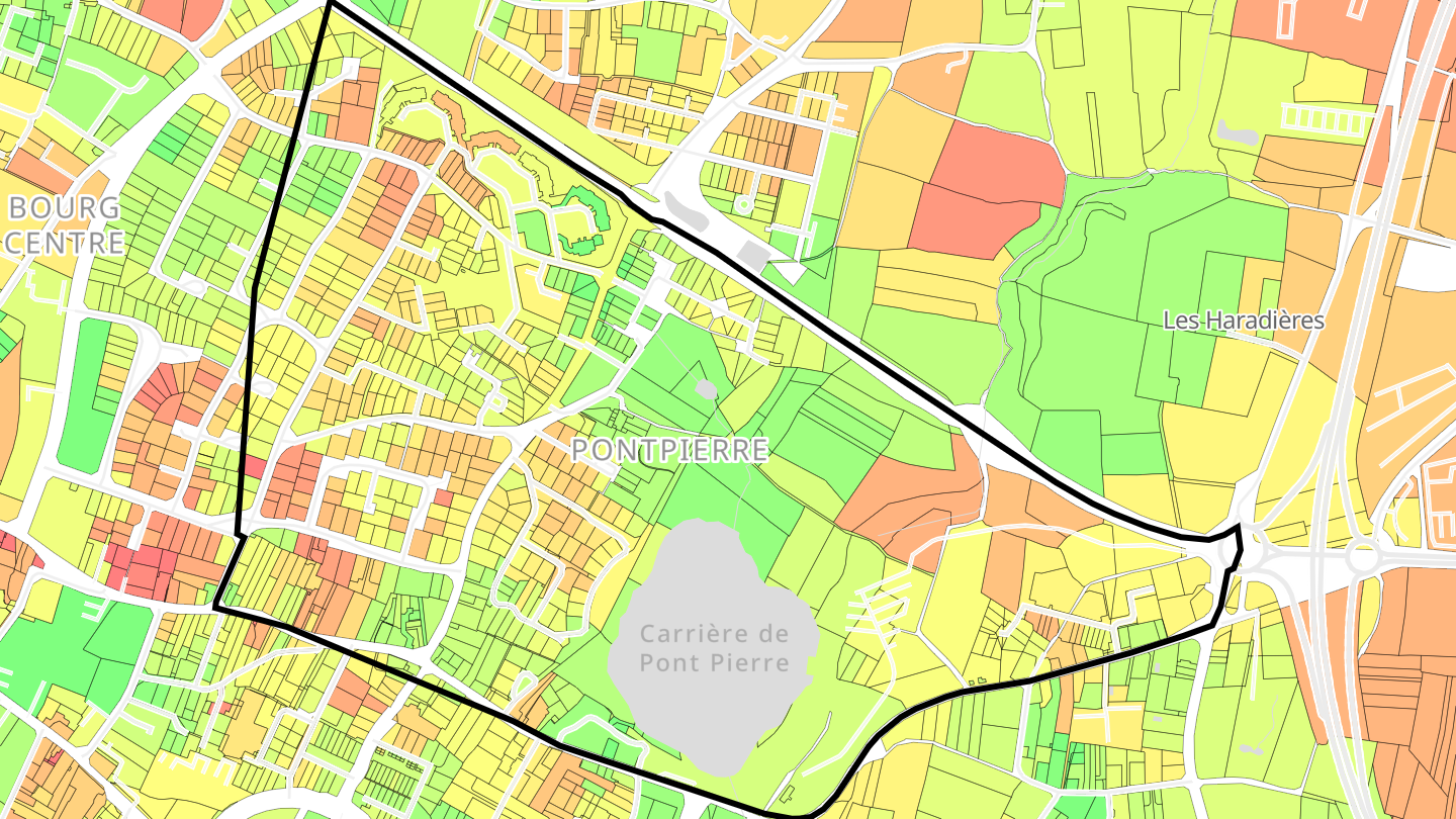Carte des prix de l'immobilier Pontpierre