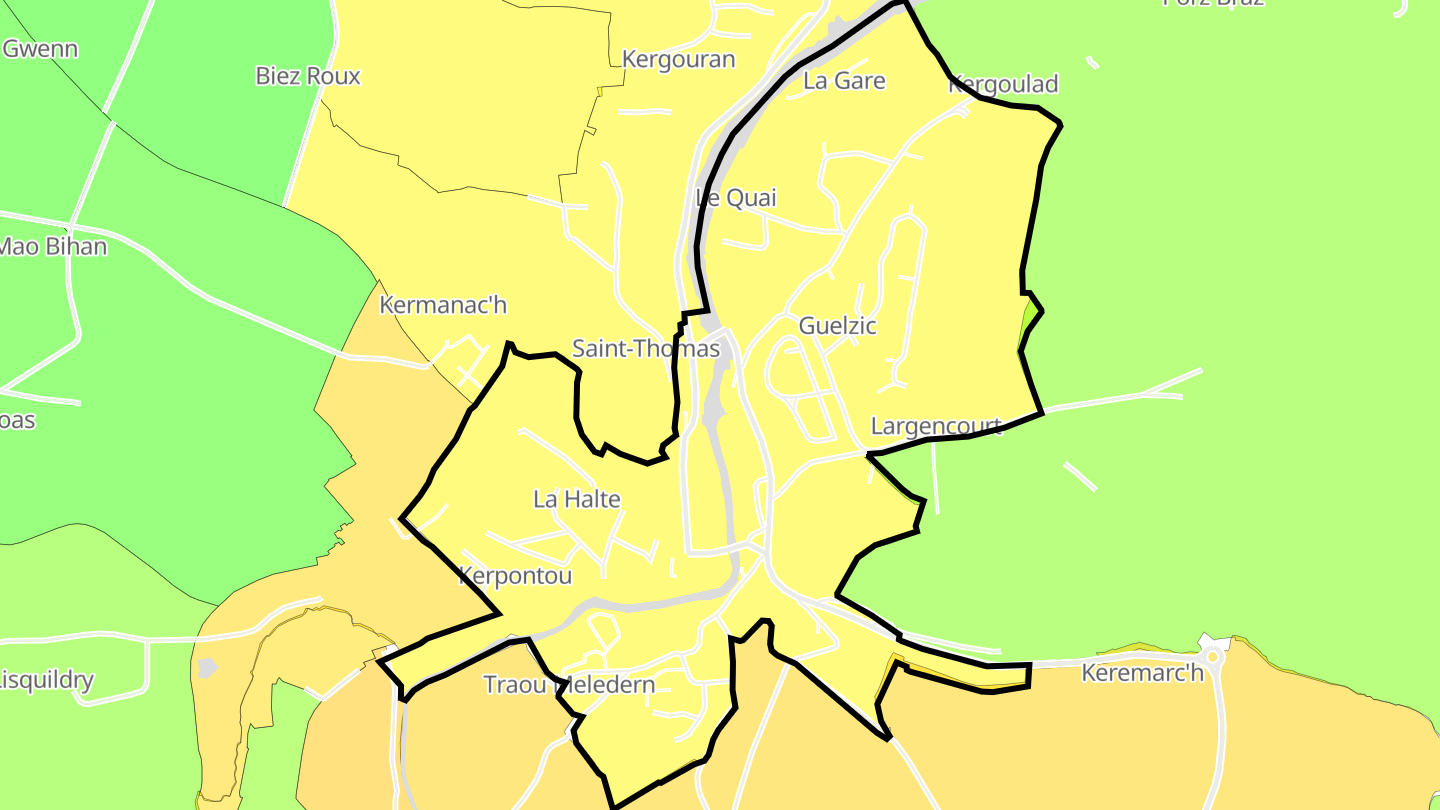 Carte des prix de l'immobilier Pontrieux