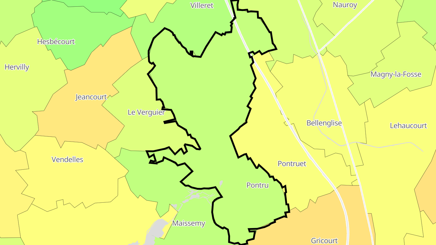 Carte des prix de l'immobilier Pontru