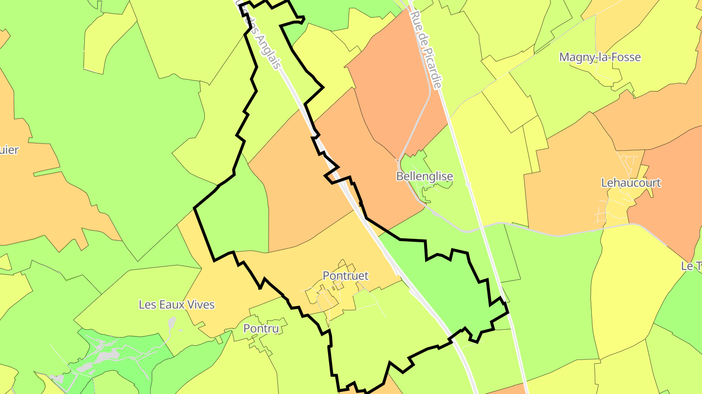 Carte des prix de l'immobilier Pontruet