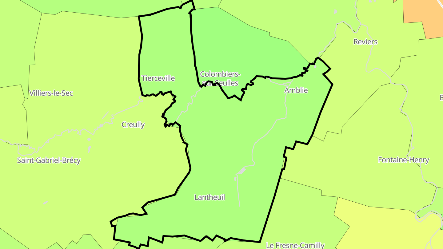 Carte des prix de l'immobilier Ponts sur Seulles