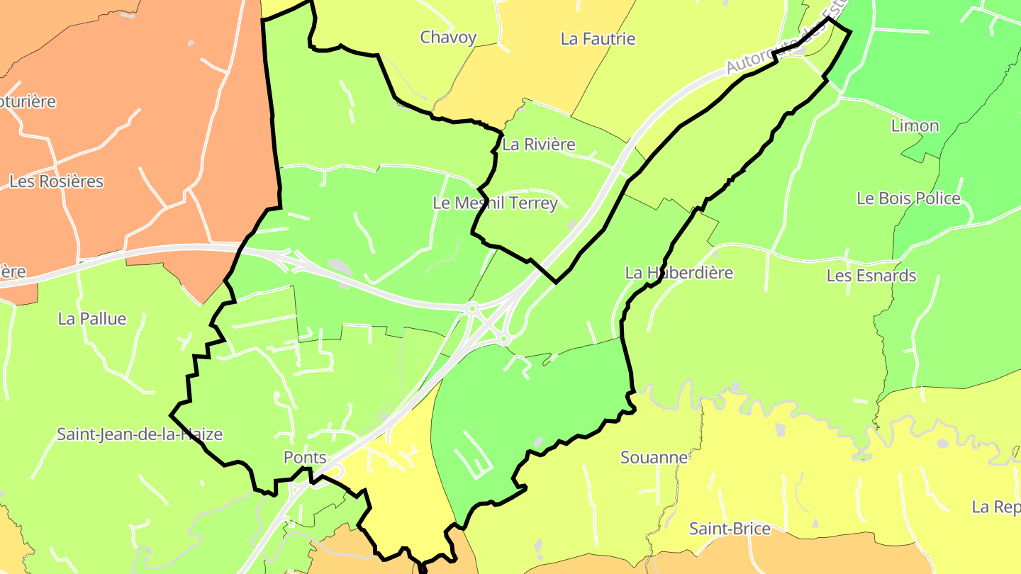 Carte des prix de l'immobilier Ponts