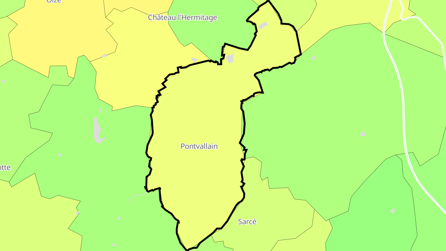 Carte des prix de l'immobilier Pontvallain