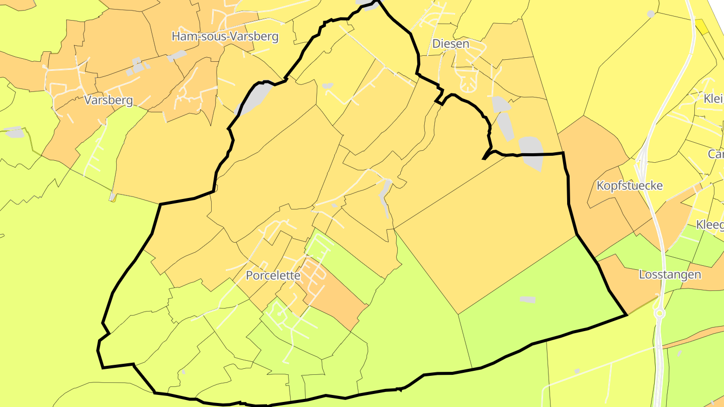 Carte des prix de l'immobilier Porcelette