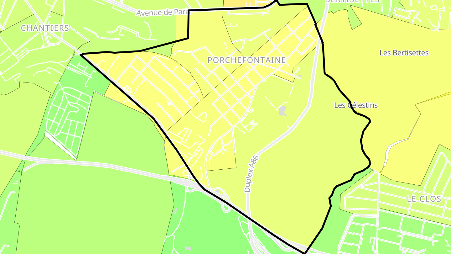 Carte des prix de l'immobilier Porchefontaine