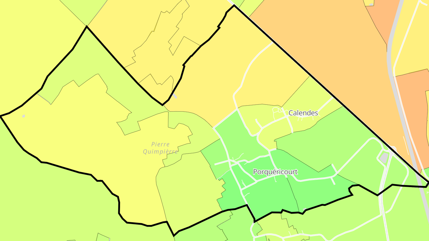 Carte des prix de l'immobilier Porquéricourt