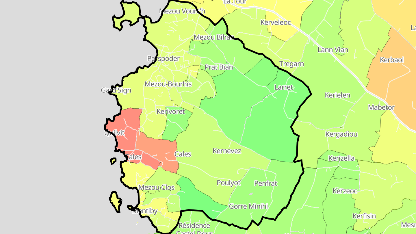 Carte des prix de l'immobilier Porspoder