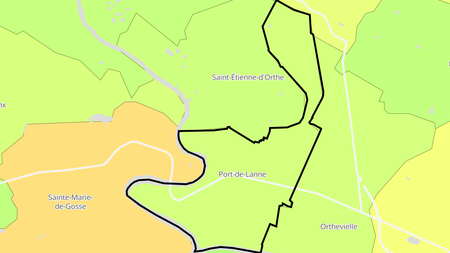 Carte des prix de l'immobilier Port-de-Lanne