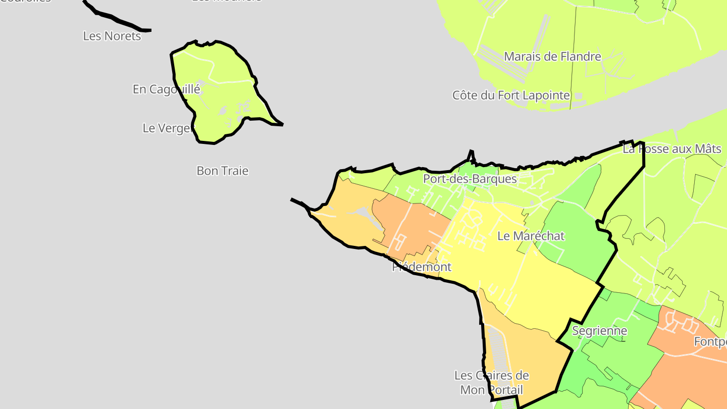 Carte des prix de l'immobilier Port-des-Barques