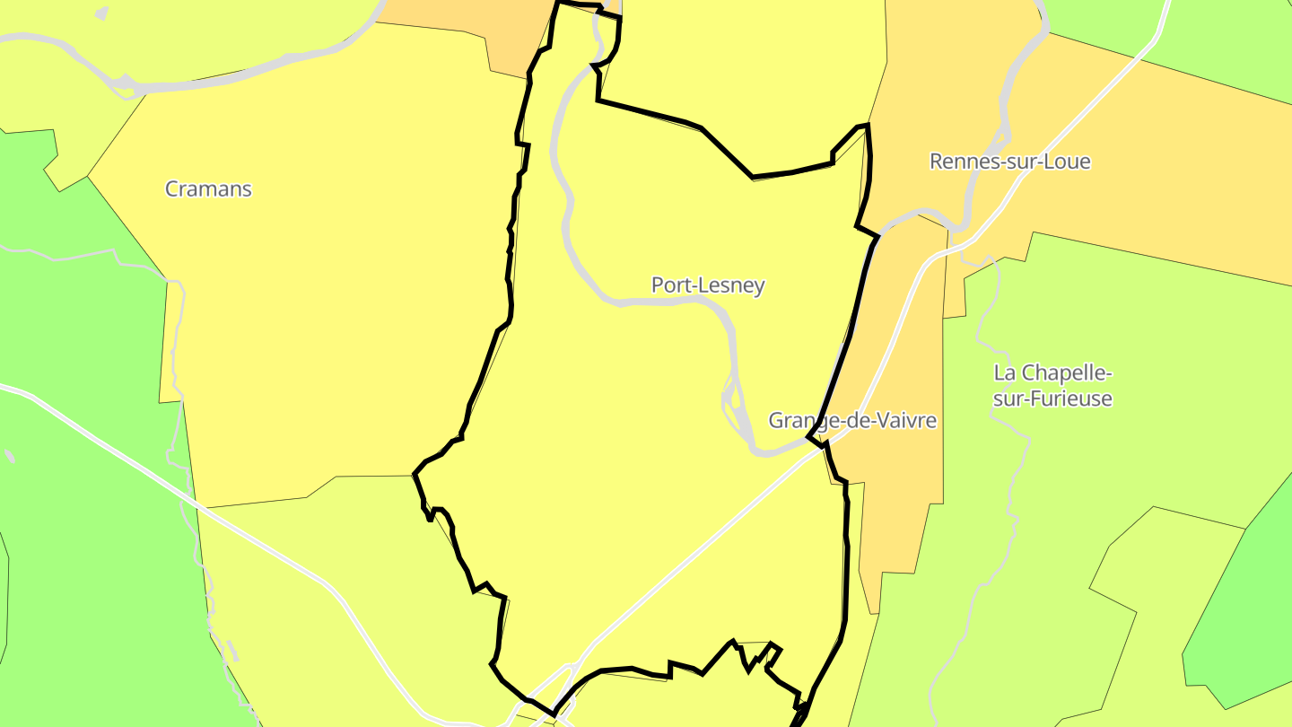 Carte des prix de l'immobilier Port-Lesney