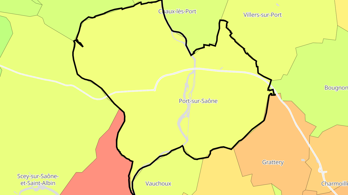 Carte des prix de l'immobilier Port-sur-Saône