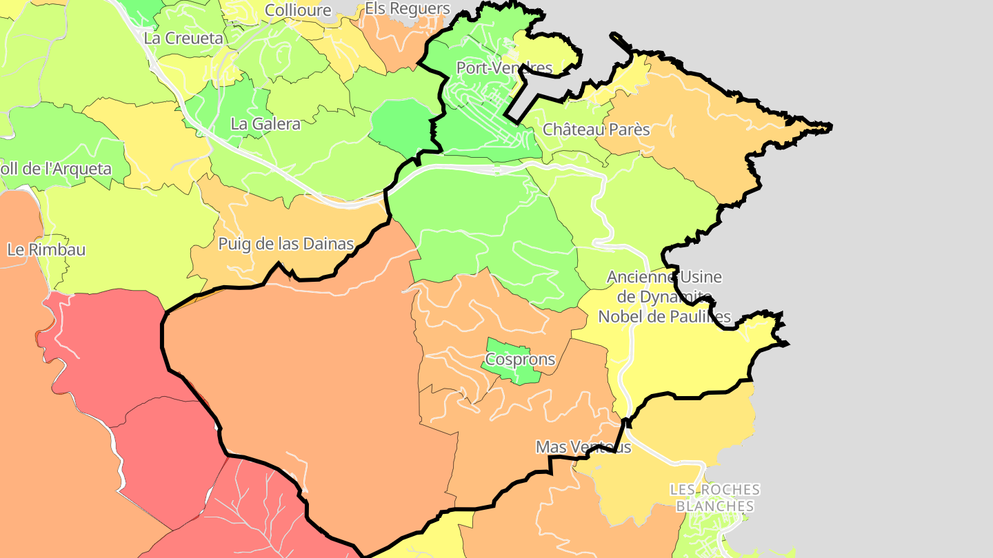 Carte des prix de l'immobilier Port-Vendres