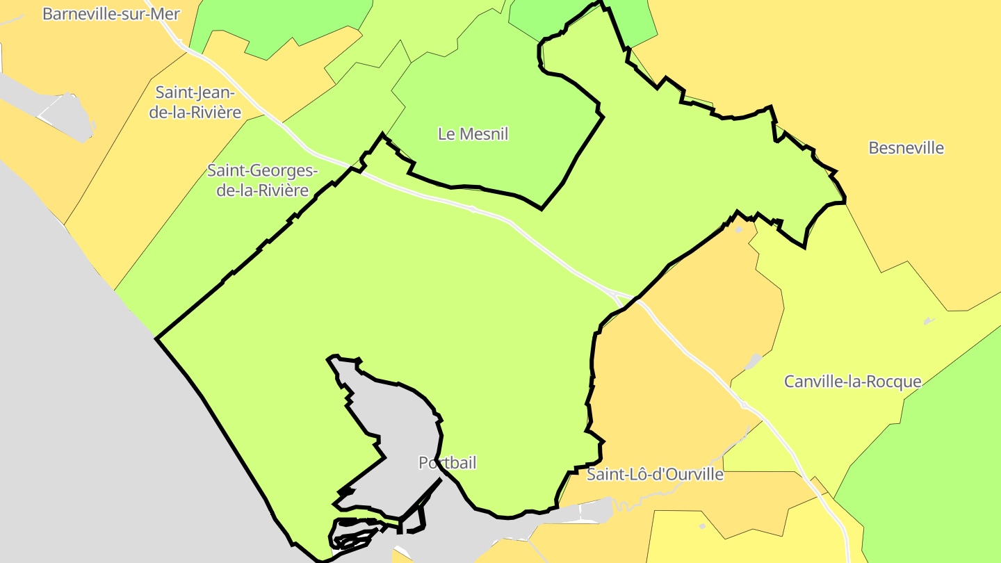 Carte des prix de l'immobilier Portbail