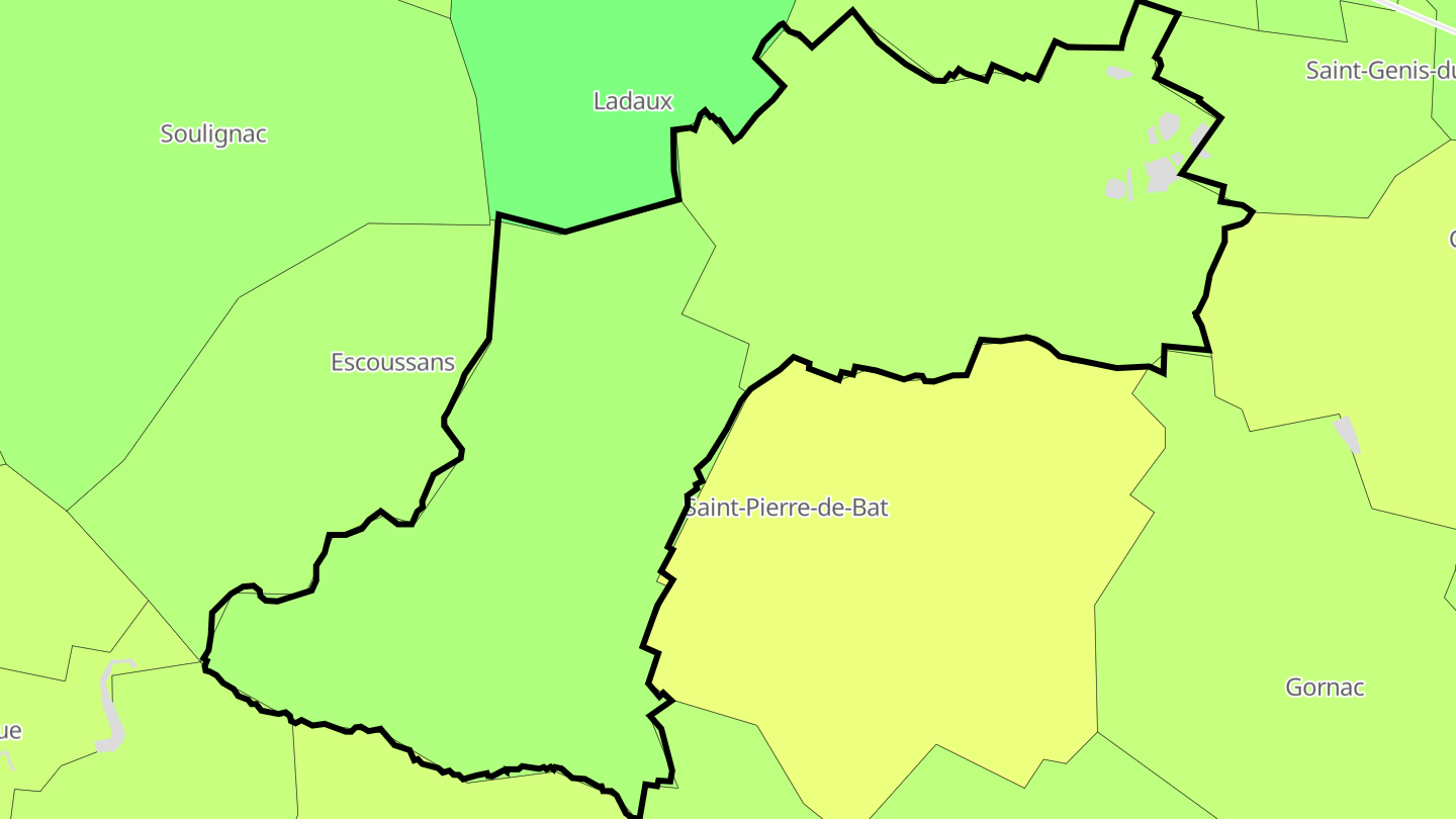 Carte des prix de l'immobilier Porte-de-Benauge