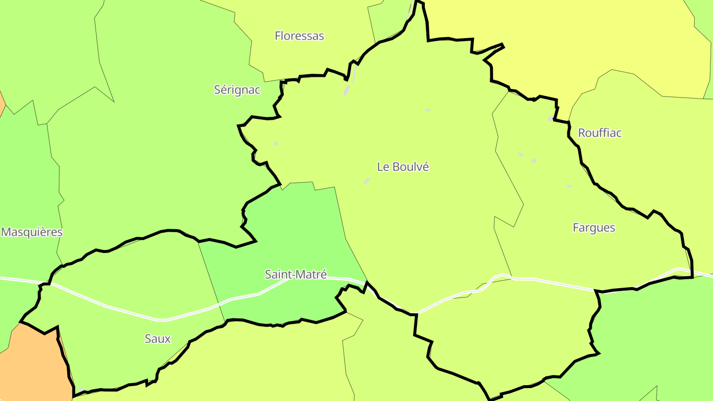 Carte des prix de l'immobilier Porte-du-Quercy