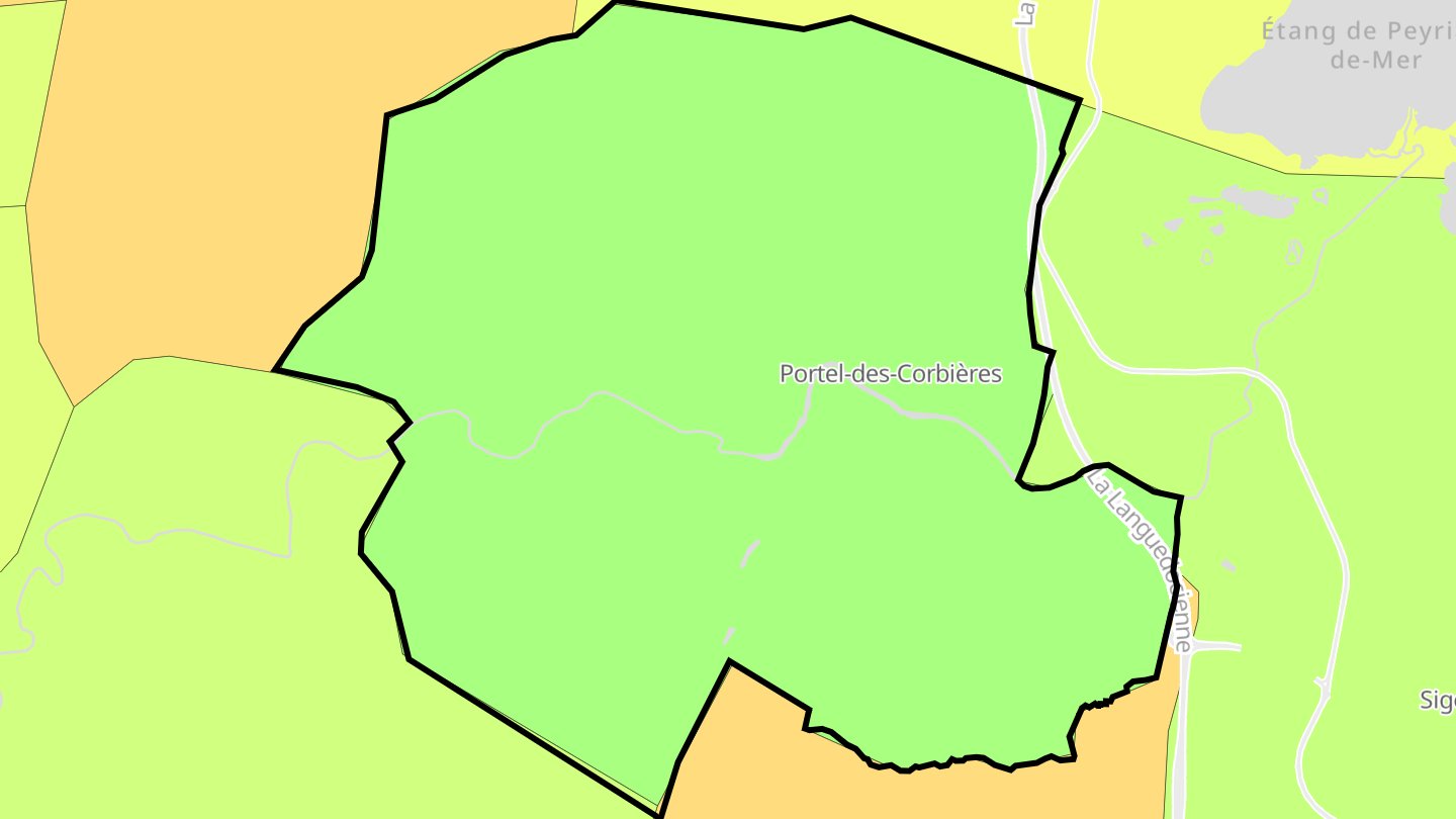Carte des prix de l'immobilier Portel-des-Corbières