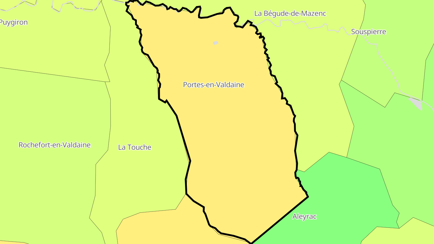 Carte des prix de l'immobilier Portes-en-Valdaine