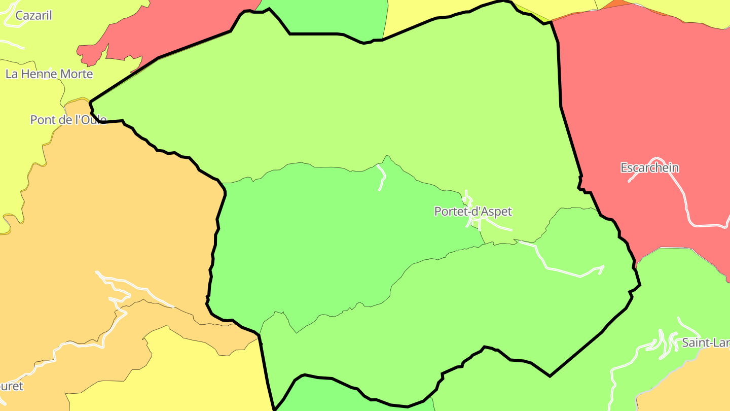Carte des prix de l'immobilier Portet-d'Aspet