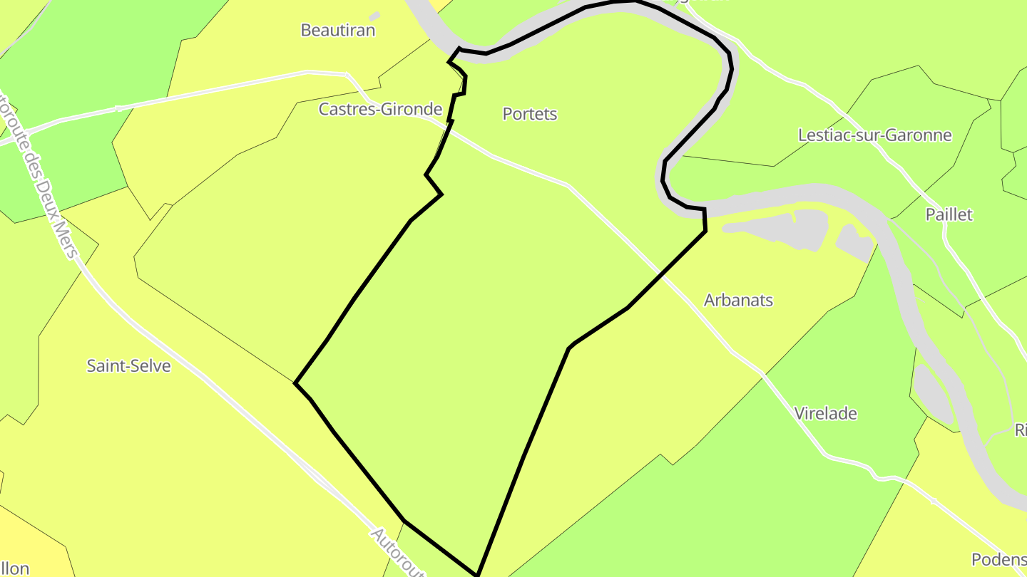 Carte des prix de l'immobilier Portets