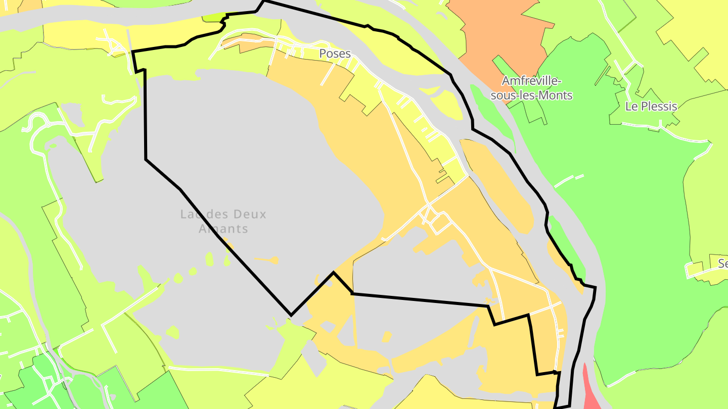Carte des prix de l'immobilier Poses