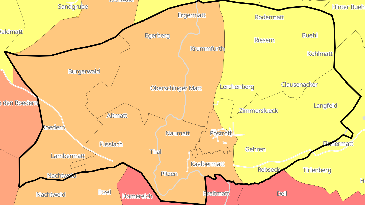 Carte des prix de l'immobilier Postroff