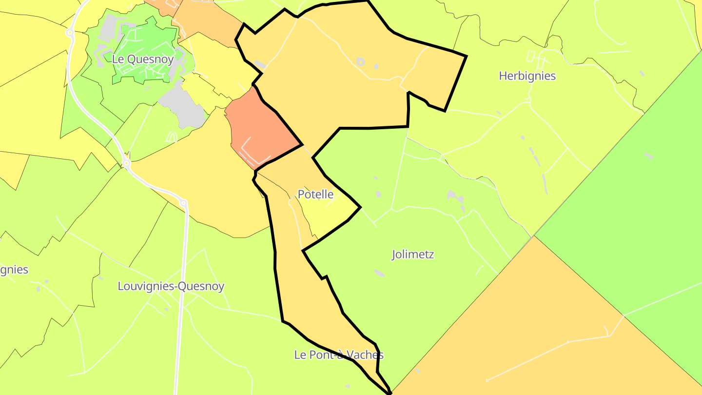 Carte des prix de l'immobilier Potelle