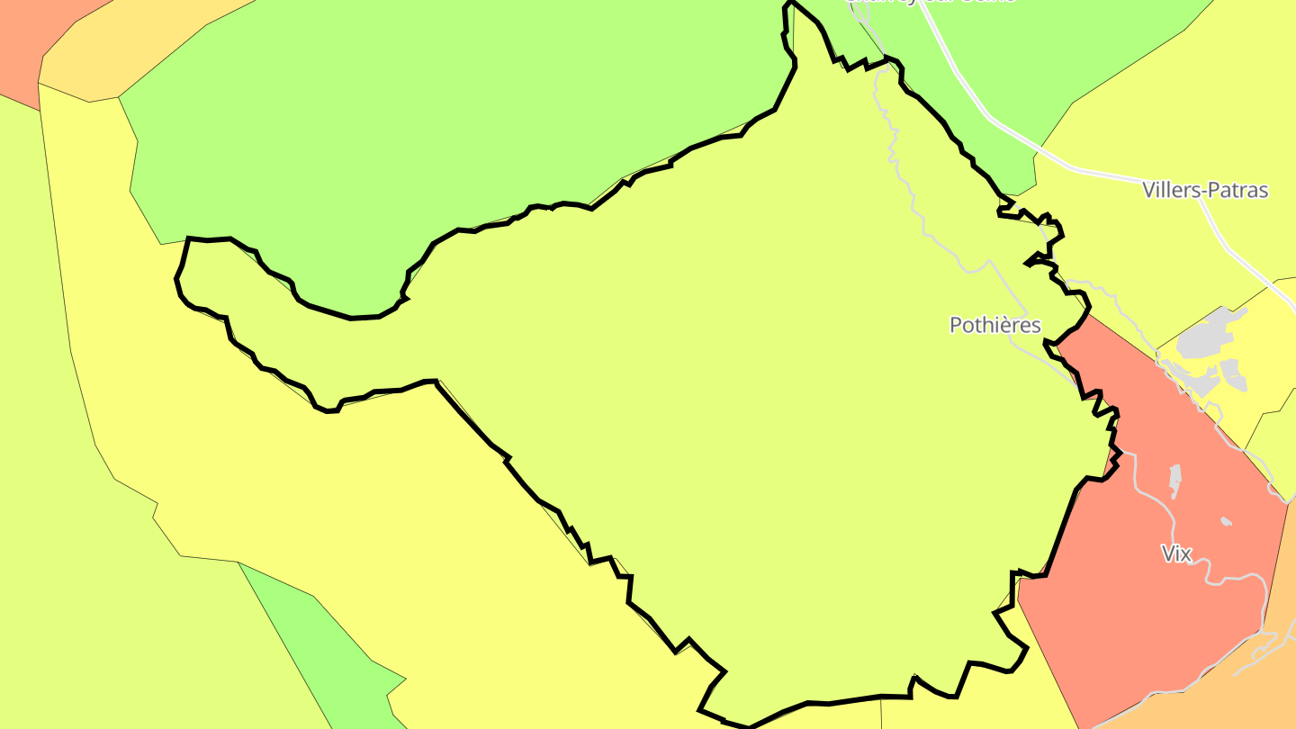 Carte des prix de l'immobilier Pothières