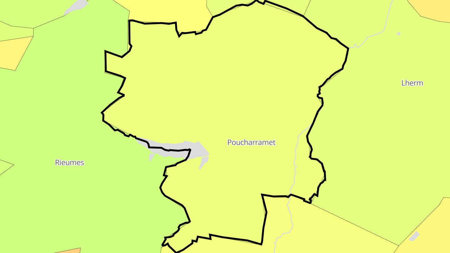 Carte des prix de l'immobilier Poucharramet